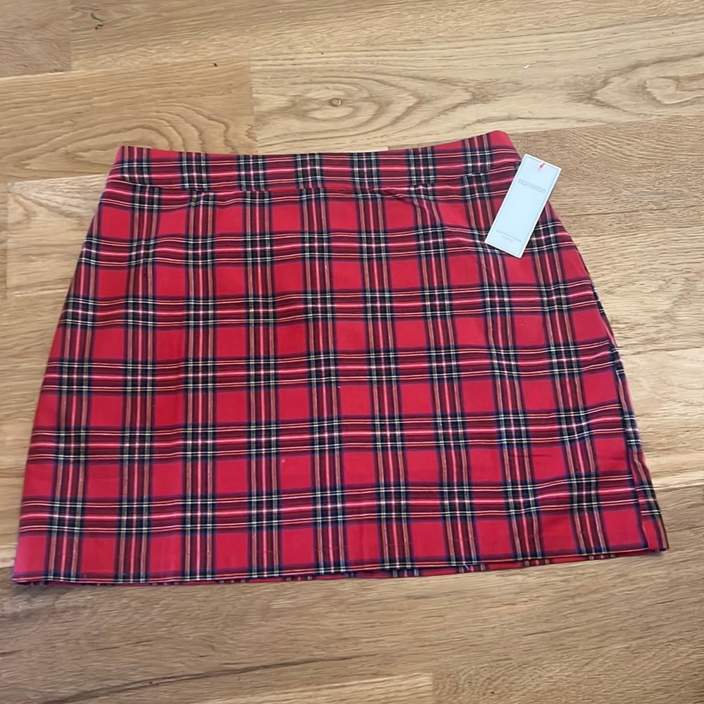 Red Tartan Plaid Skirt